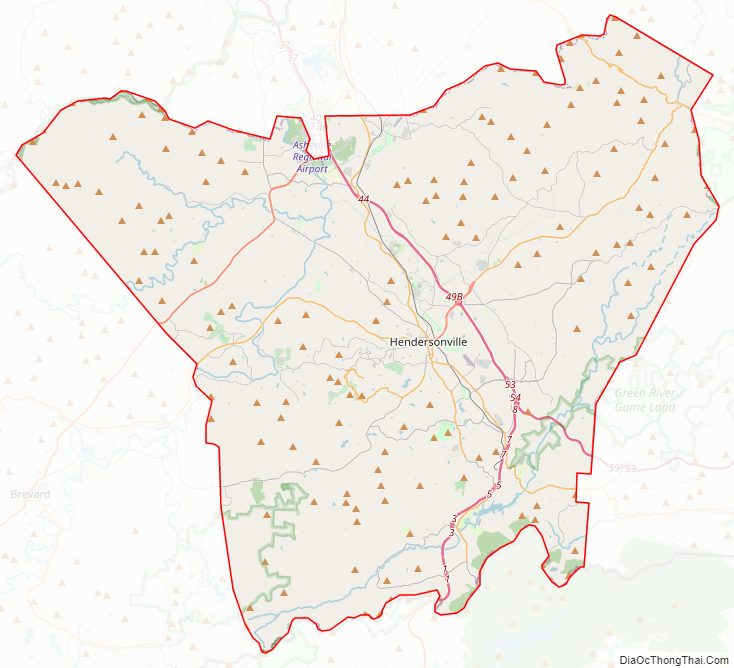 Street map of Henderson County, North Carolina