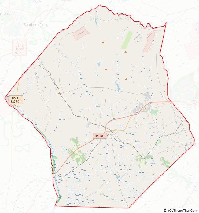 Street map of Hoke County, North Carolina