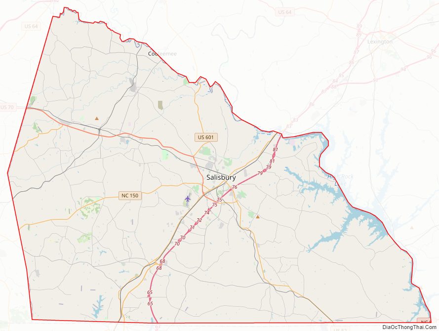Street map of Rowan County, North Carolina