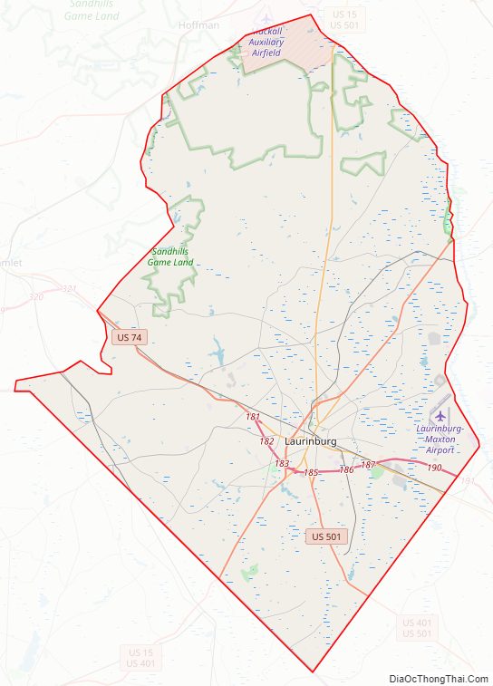Street map of Scotland County, North Carolina