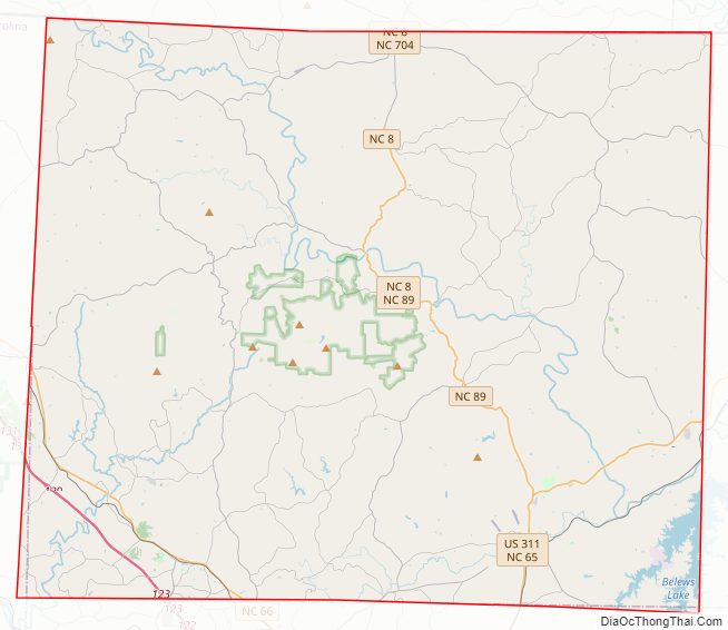 Street map of Stokes County, North Carolina