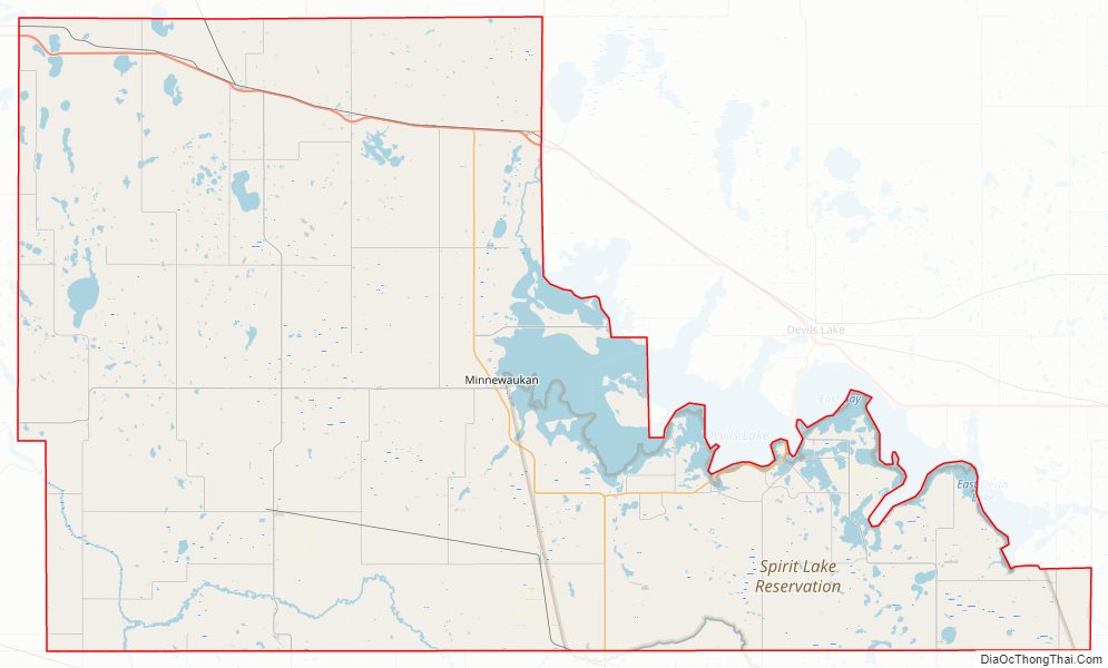 Street map of Benson County, North Dakota