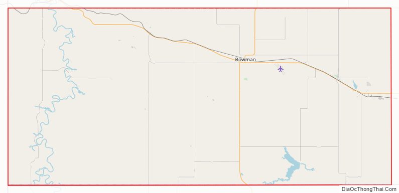 Street map of Bowman County, North Dakota