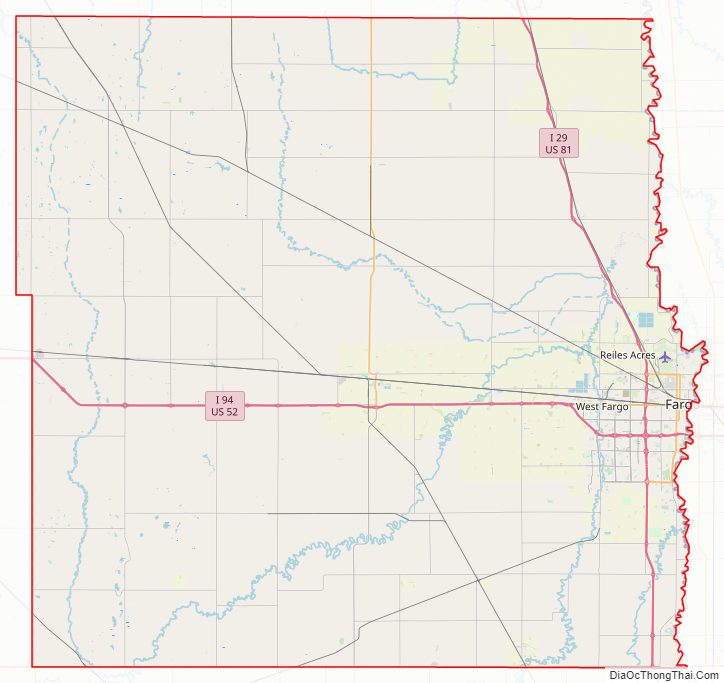 Street map of Cass County, North Dakota