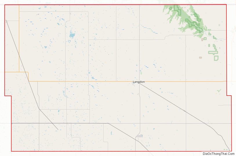 Street map of Cavalier County, North Dakota
