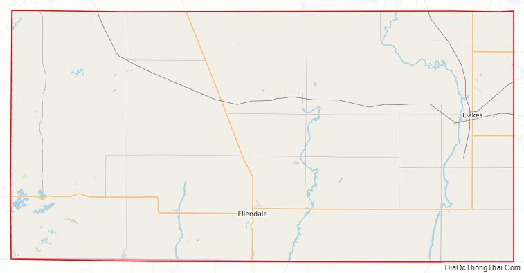 Street map of Dickey County, North Dakota