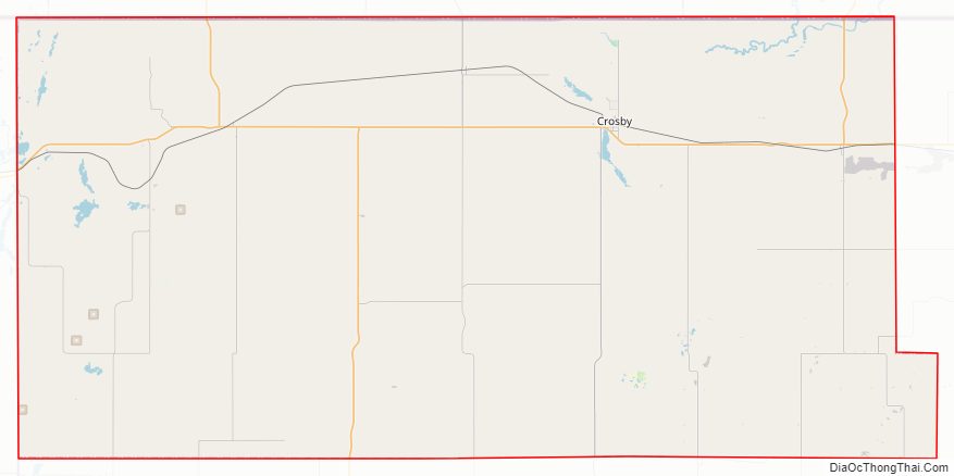 Street map of Divide County, North Dakota