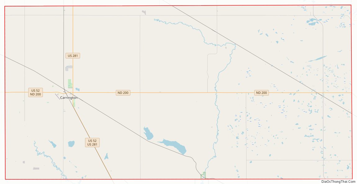 Street map of Foster County, North Dakota
