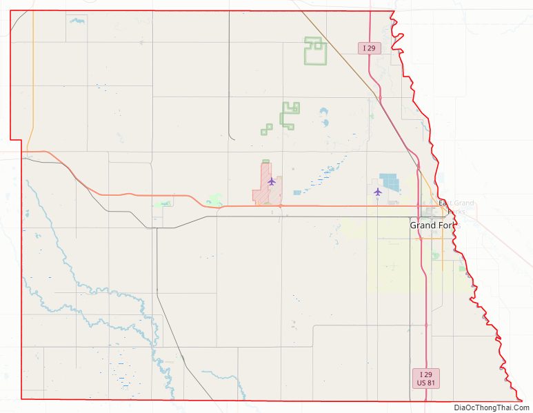 Street map of Grand Forks County, North Dakota