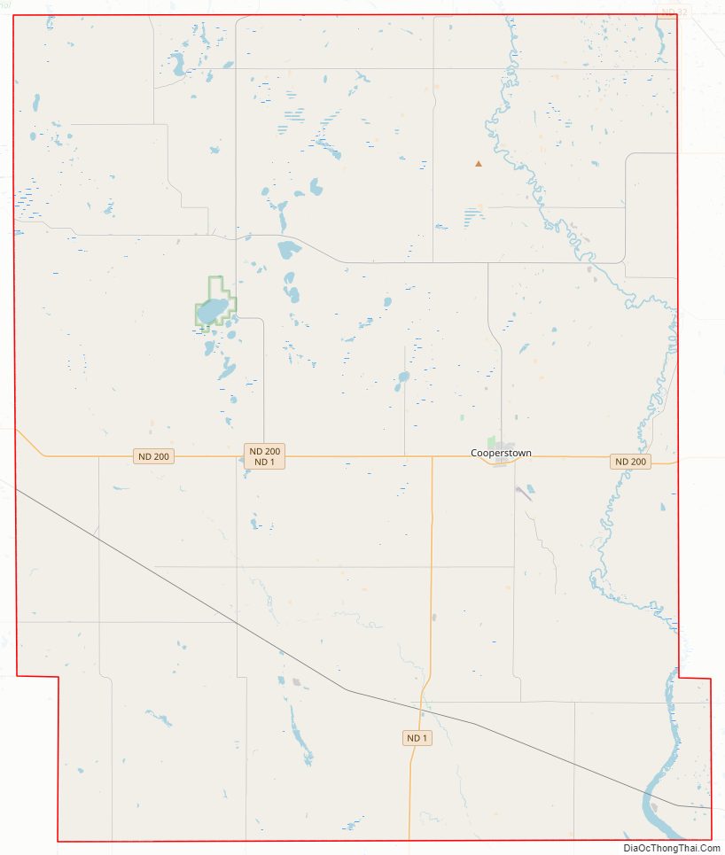 Street map of Griggs County, North Dakota