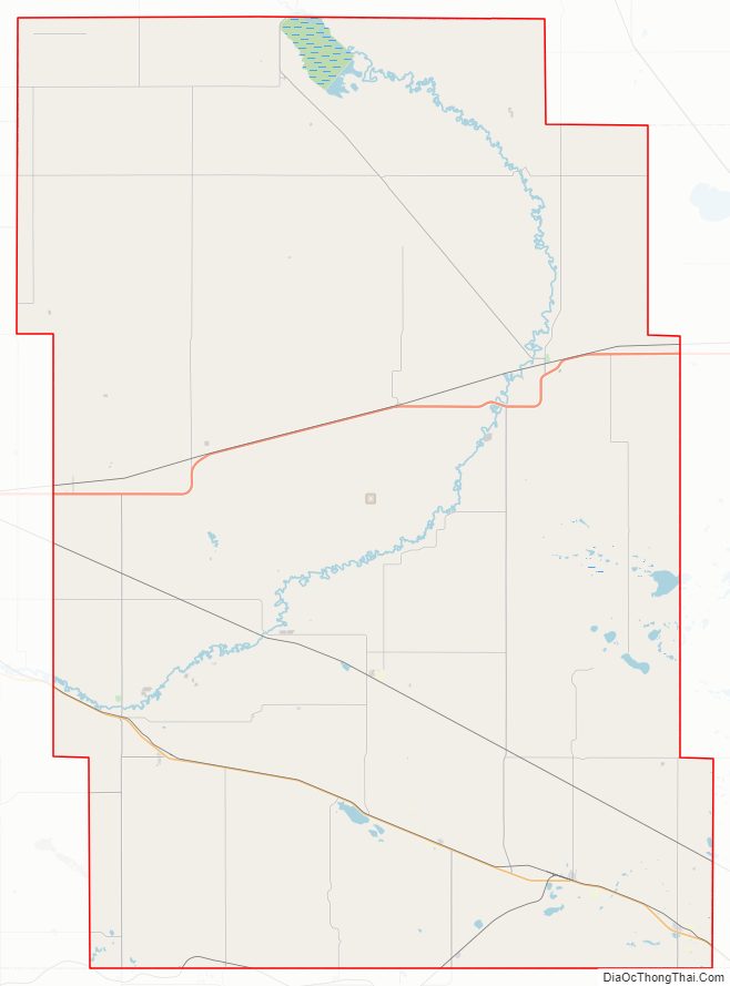 Street map of McHenry County, North Dakota