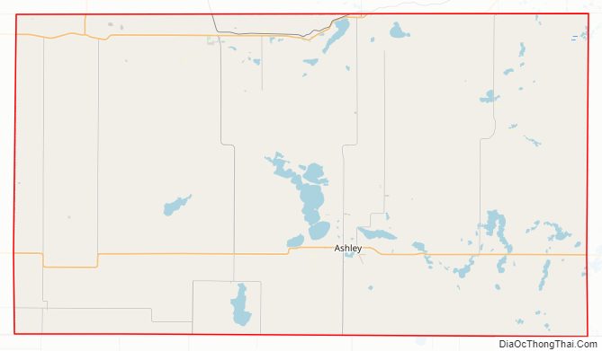 Street map of McIntosh County, North Dakota