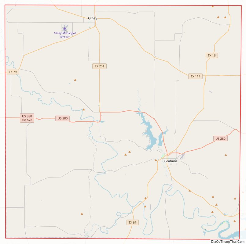 Street map of Young County, Texas
