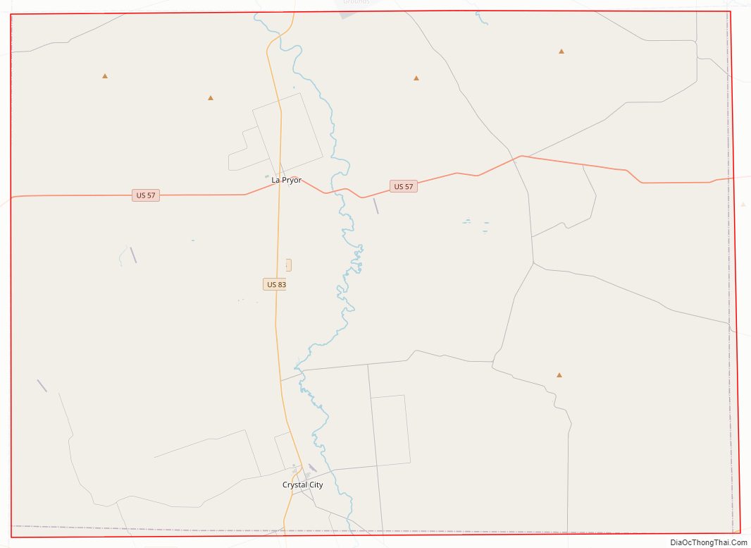 Street map of Zavala County, Texas