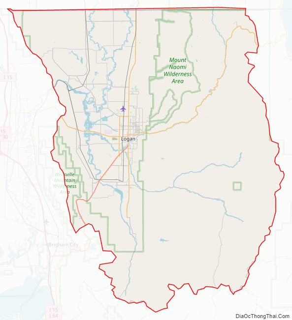 Street map of Cache County, Utah