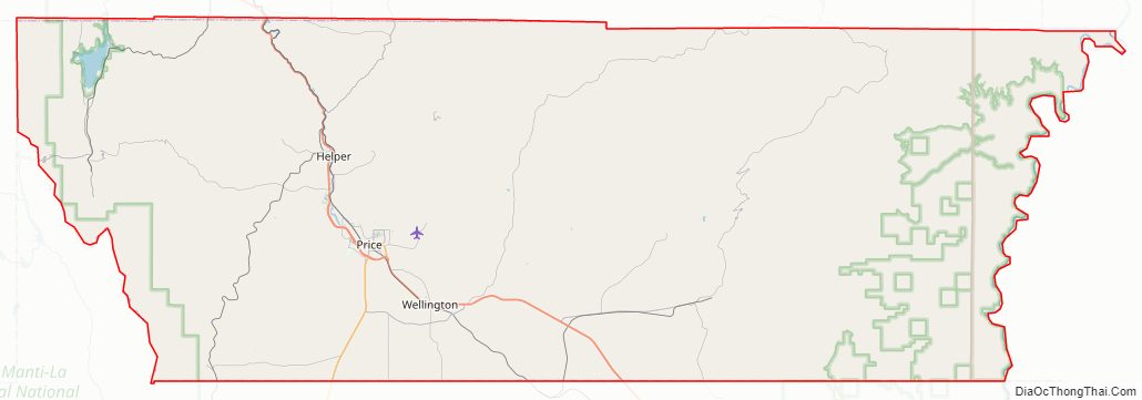 Street map of Carbon County, Utah