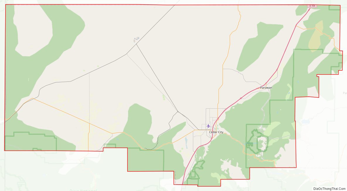 Street map of Iron County, Utah