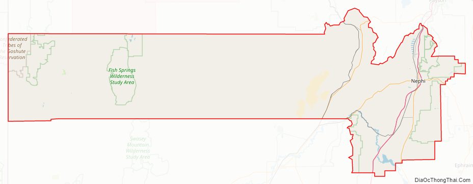 Street map of Juab County, Utah