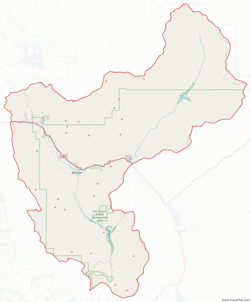 Street map of Morgan County, Utah