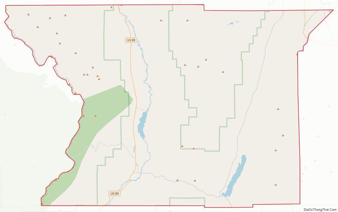 Street map of Piute County, Utah