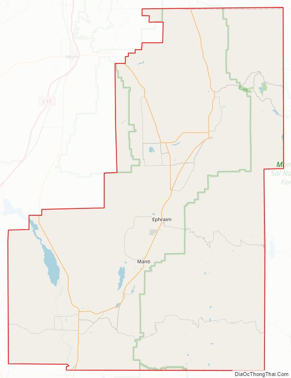 Street map of Sanpete County, Utah