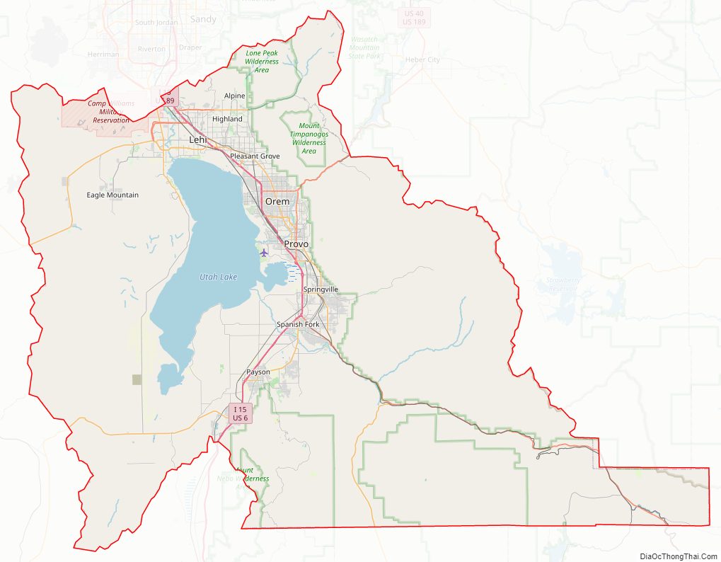 Street map of Utah County, Utah