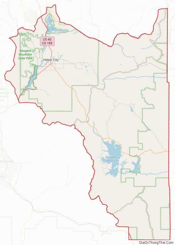 Street map of Wasatch County, Utah
