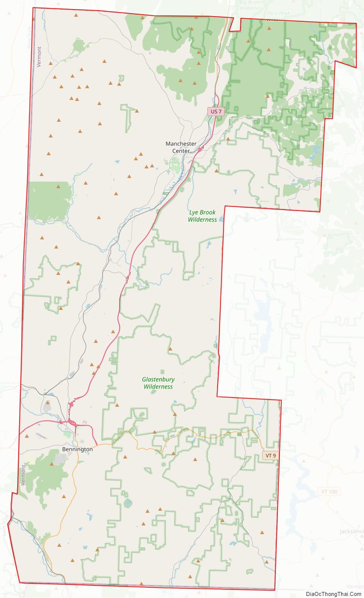 Street map of Bennington County, Vermont