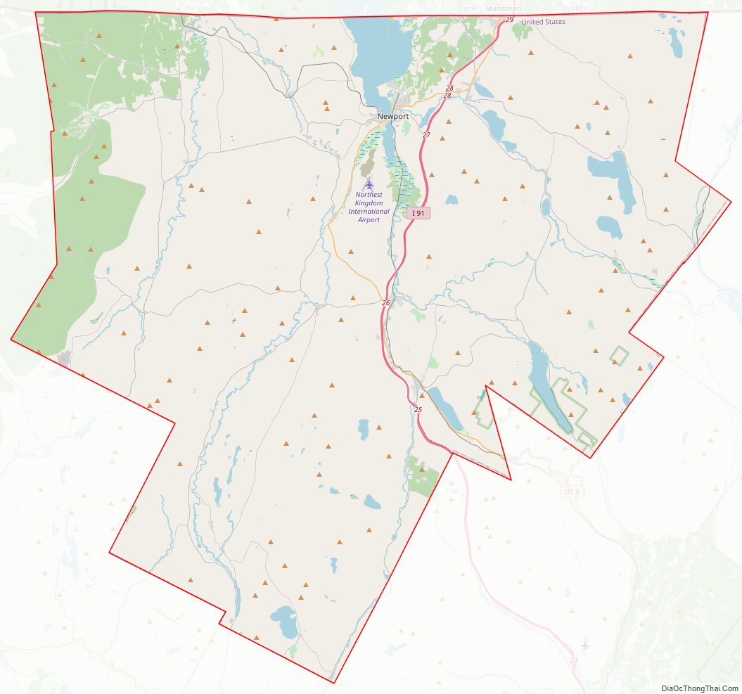 Street map of Orleans County, Vermont