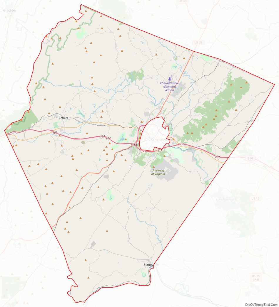 Street map of Albemarle County, Virginia