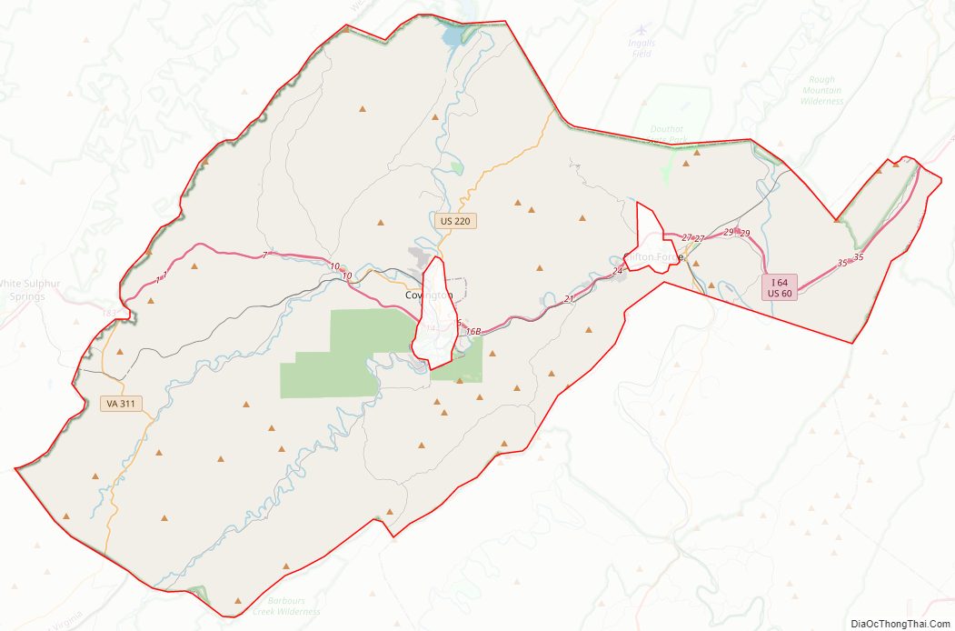 Street map of Alleghany County, Virginia
