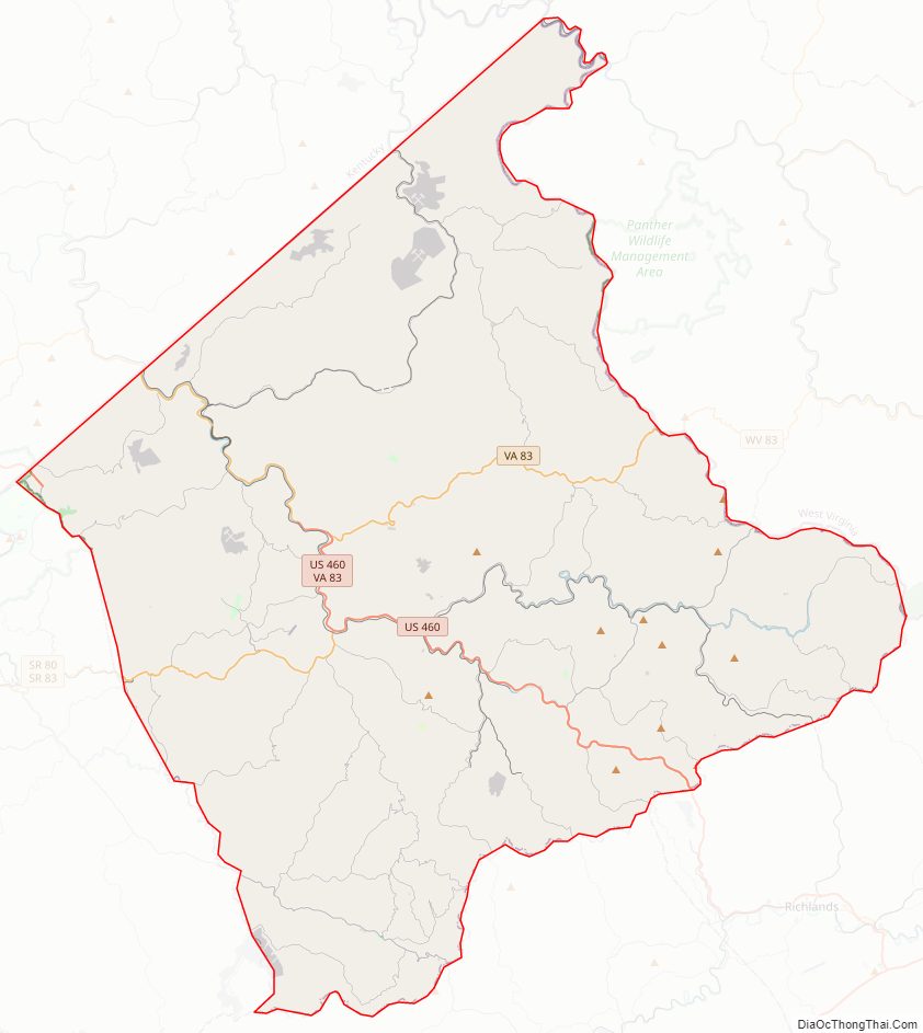 Street map of Buchanan County, Virginia