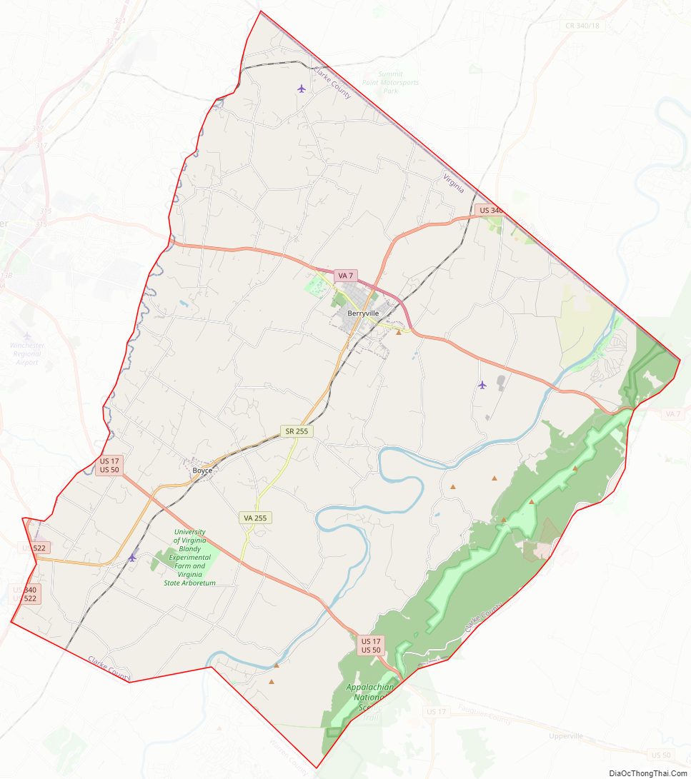 Street map of Clarke County, Virginia