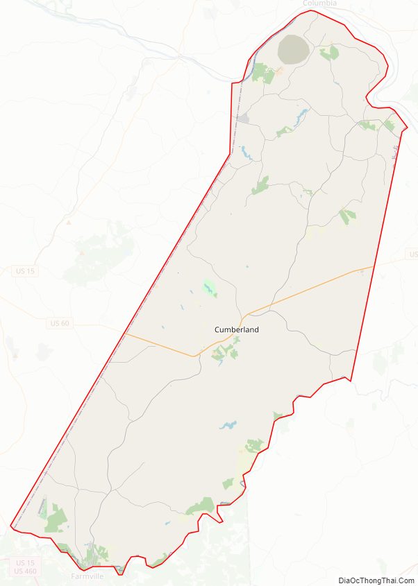 Street map of Cumberland County, Virginia