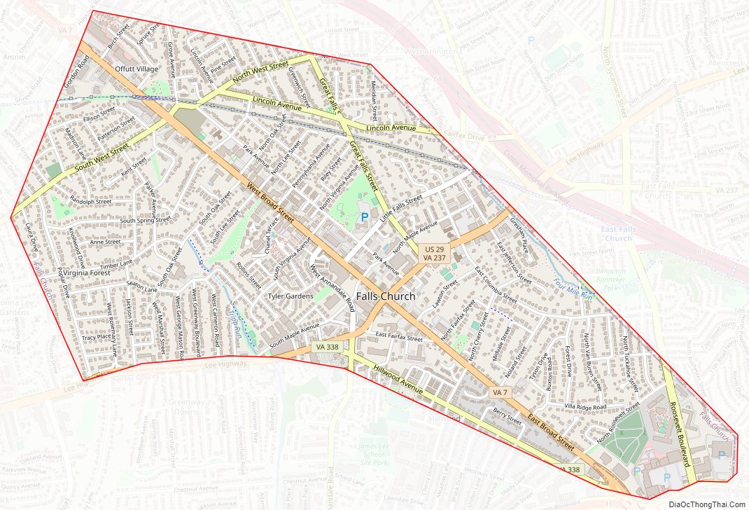 Street map of Falls Church Independent City, Virginia
