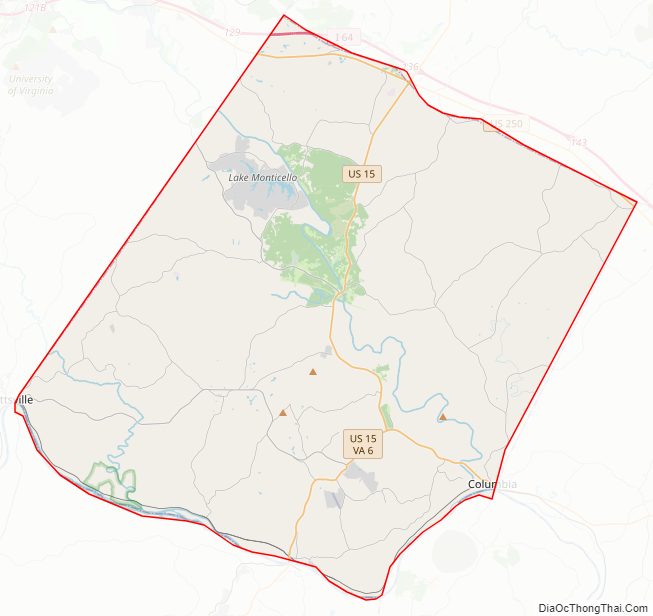 Street map of Fluvanna County, Virginia