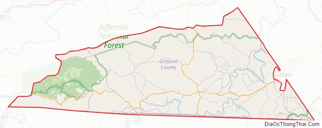 Street map of Grayson County, Virginia