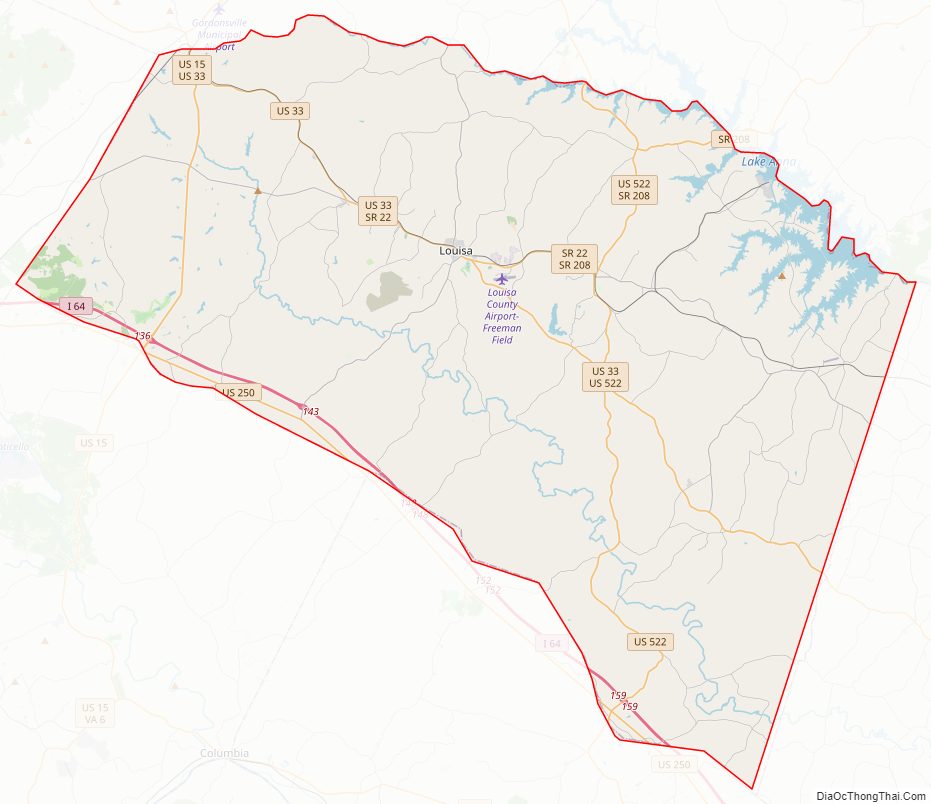 Street map of Louisa County, Virginia