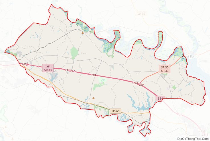 Street map of New Kent County, Virginia