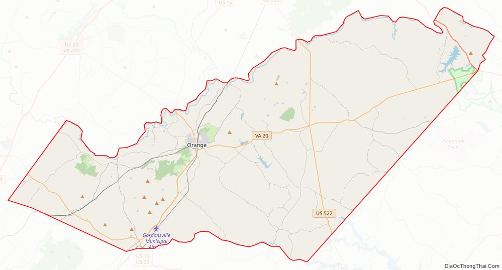 Street map of Orange County, Virginia