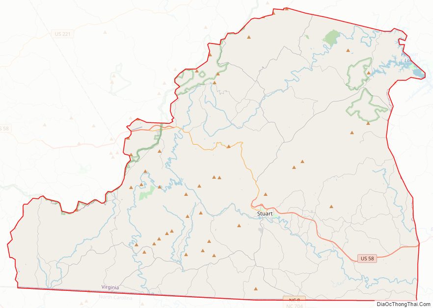 Street map of Patrick County, Virginia