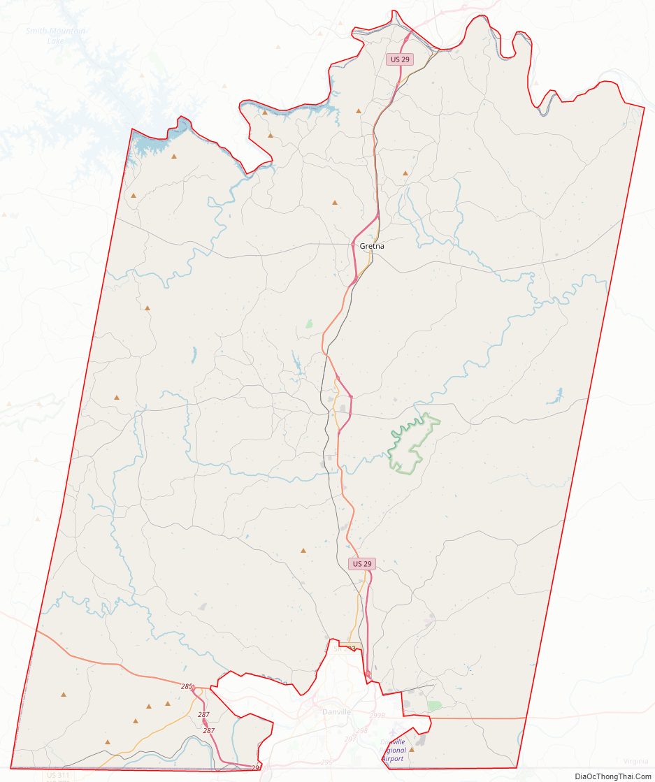 Street map of Pittsylvania County, Virginia