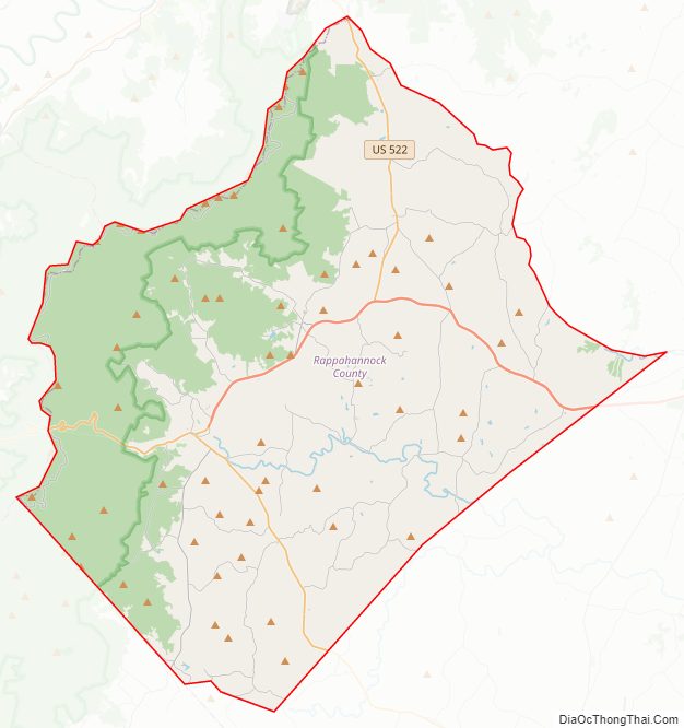Street map of Rappahannock County, Virginia