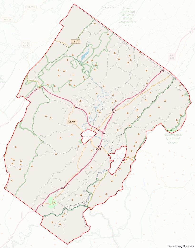 Street map of Rockbridge County, Virginia