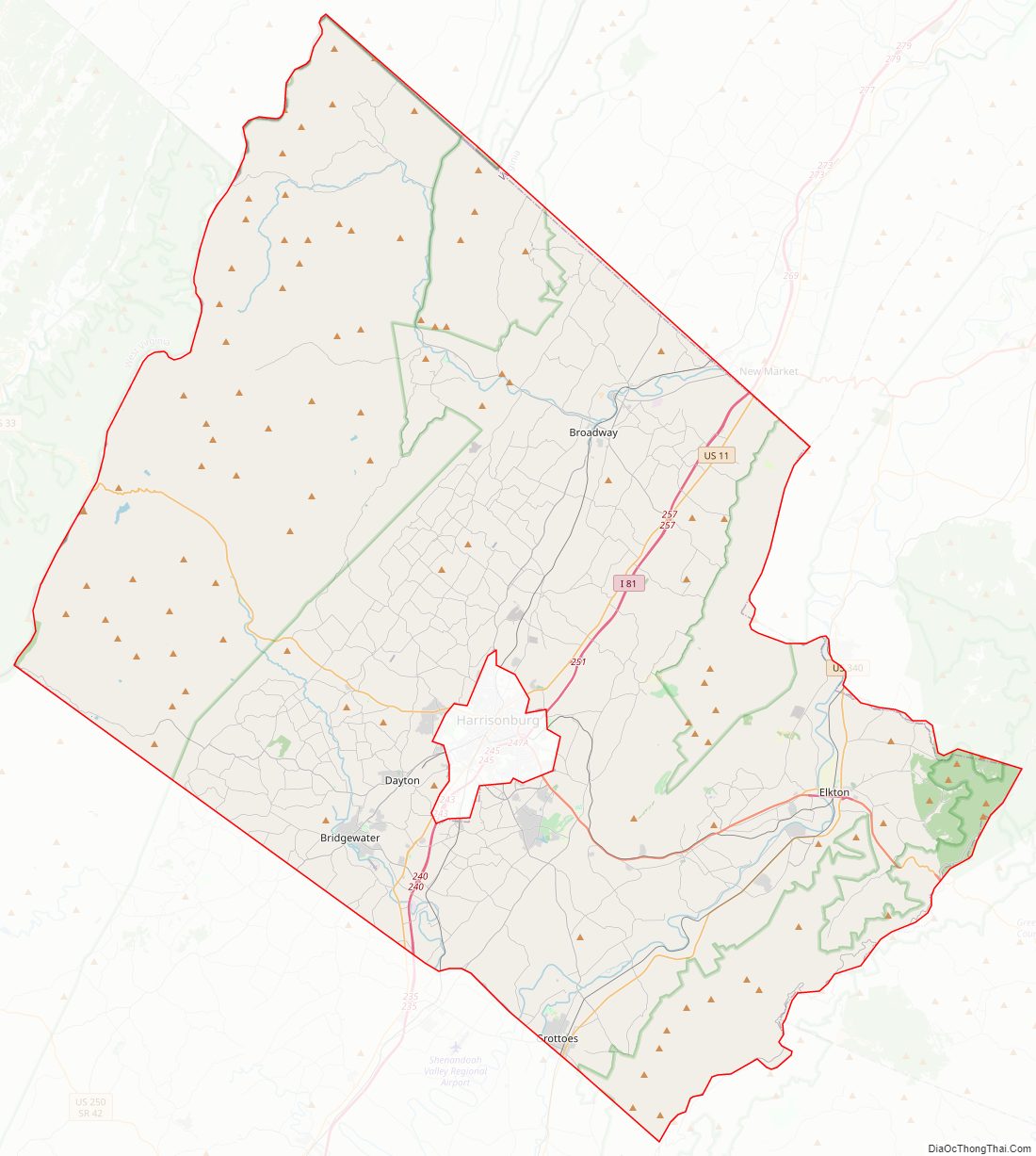 Street map of Rockingham County, Virginia