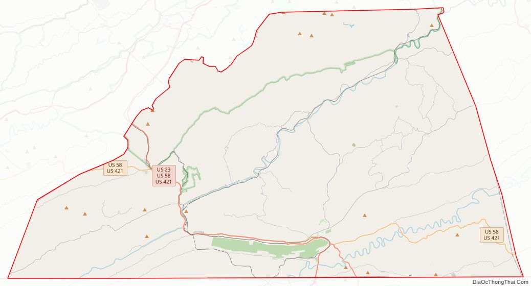 Street map of Scott County, Virginia