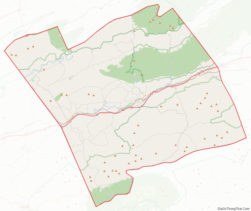 Street map of Smyth County, Virginia