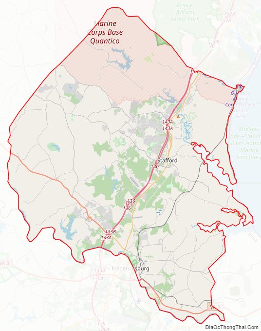 Street map of Stafford County, Virginia