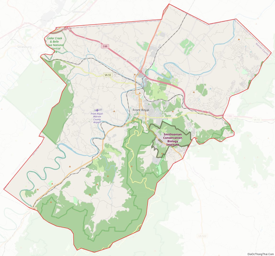 Street map of Warren County, Virginia