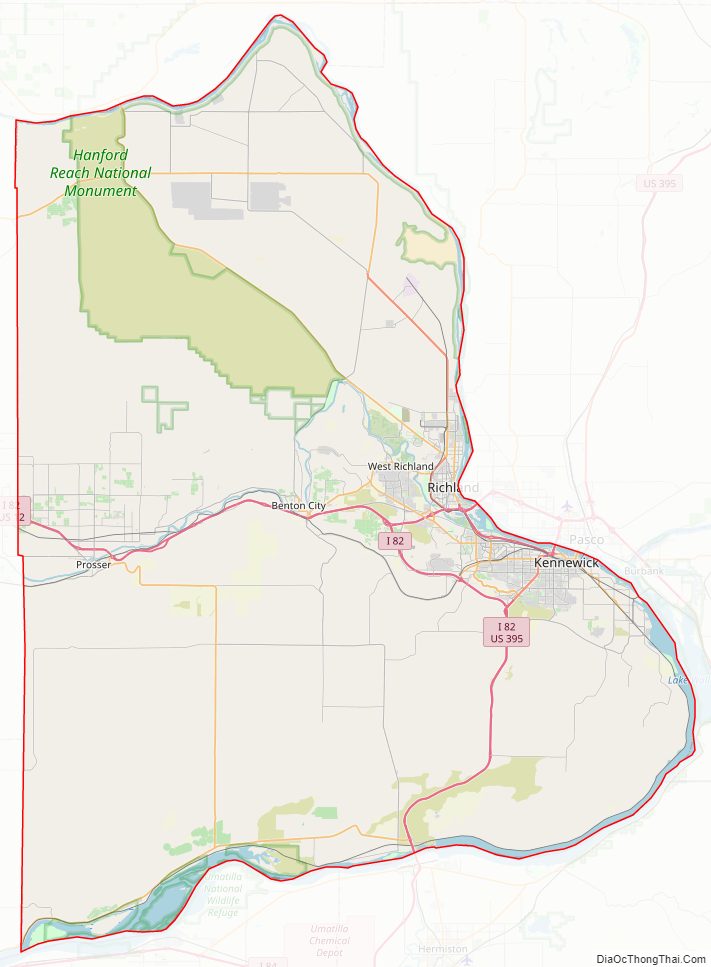 Street map of Benton County, Washington